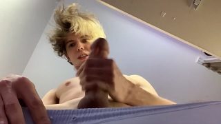 Blonde USA college teen boy 18 hugh cock wanker